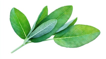 Obraz premium Close-up of a green leaf on a white background with a clipping mask