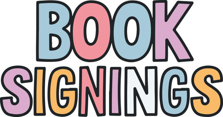 Colorful Vector Design for Book Signings Event