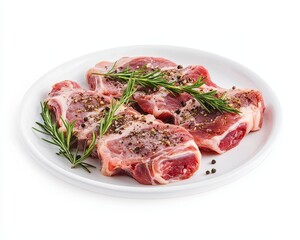 Fototapeta premium Raw pork legs on white plate