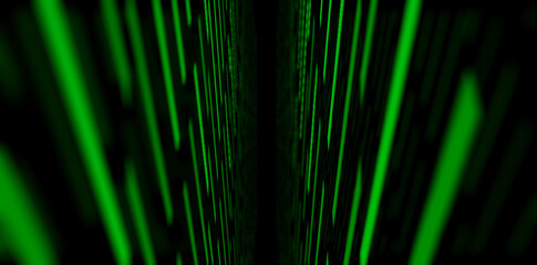 Neon Green Tunnel Effect on Black Background
