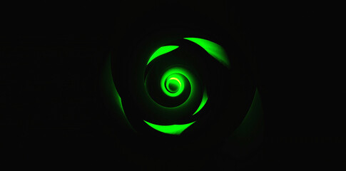 Green Neon Spiral Optical Illusion