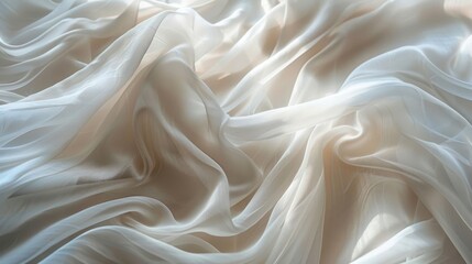 Fototapeta premium Soft, flowing silk fabric in gentle waves to create a serene and elegant background for any design project or art piece.