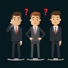Various Confused Businessman Vector art.