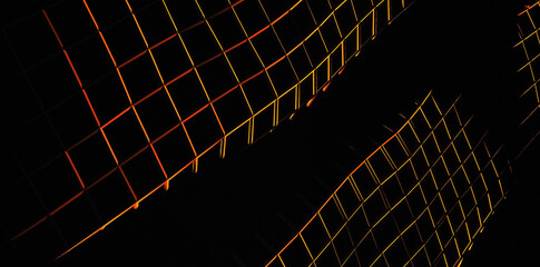 Orange Abstract Glowing Grid Pattern