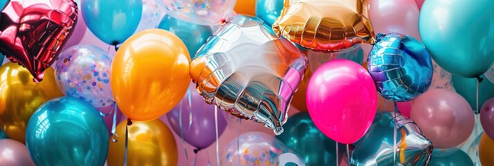 colorful latex and foil balloons 
