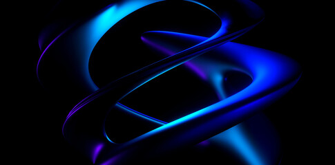 Glowing Intertwined Rings: Abstract Light Art