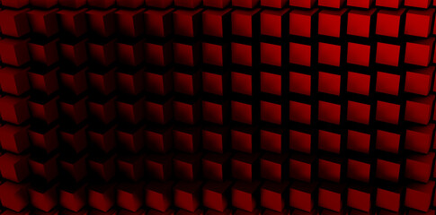 Fototapeta premium Geometric Red Cube Pattern with Optical Illusion Effect