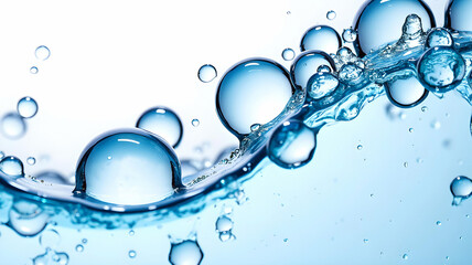 Bubbles in  clear water