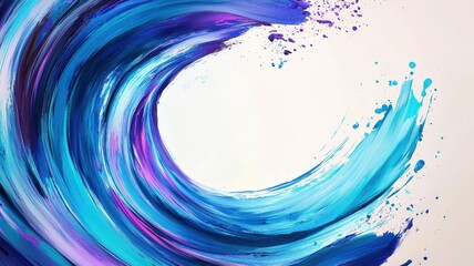 Dynamic and vibrant ocean wave artwork showcasing fluid brush strokes and rich colors, perfect for coastal decor enthusiasts