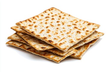 Fototapeta premium Unleavened bread for Passover isolated on white background design feature
