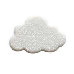 A fluffy, white sugar cloud shape perfect for decorating sweet treats or imaginative culinary creations., isolated on a transparent background.