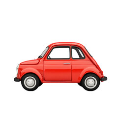 3D small car on transparent background