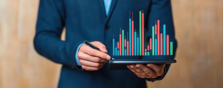 Investor reviewing quantum computing stocks on a futuristic dashboard