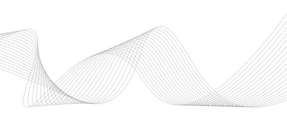 A black wavy particle lines isolated