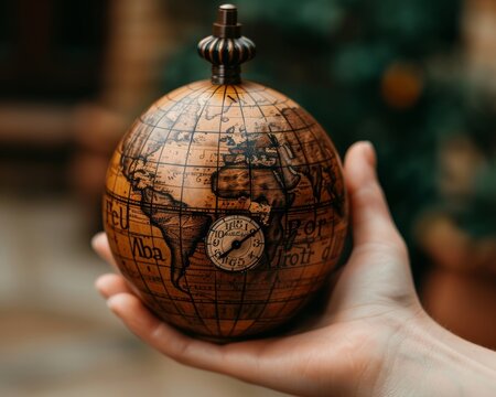 Unique concept of a clock integrated into a human hand for innovative timekeeping solutions