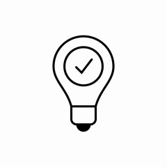 check mark bulb idea icon sign vector