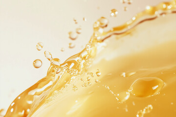 Skincare hydrating and nourishing serum moisturizer photography splash against light background close up, cosmetics and beauty commercial product.