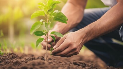 Loyal Taurus man planting a tree, symbolizing his reliability and connection to nature