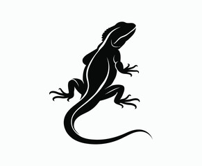 Naklejka premium Lizard silhouette EPS vector animal art illustration template on a white background
