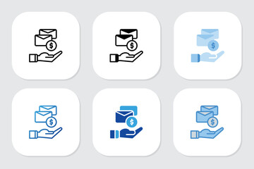 envelope icons with various design styles	