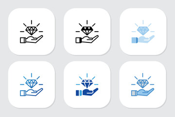 diamond icons with various design styles	