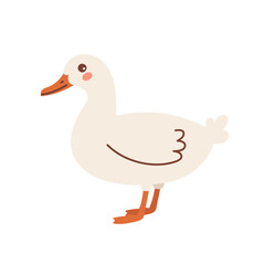 Illustration of a cute cartoon duck