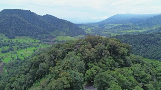 Climbing up the mountains of Bajos del Toro Costa Rica to find a small town