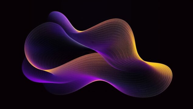 Abstract background. Windows wallpaper, curved wave shape with a purple and yellow gradient color - Powered by Adobe