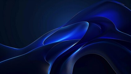 Abstract background. Windows wallpaper, digital art logo, minimalistic design, dark blue with neon glow, sleek and modern style