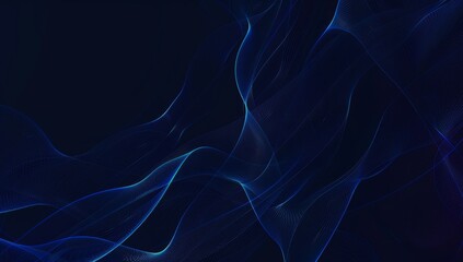 Abstract background. Windows wallpaper, digital art logo, minimalistic design, dark blue with neon glow, sleek and modern style