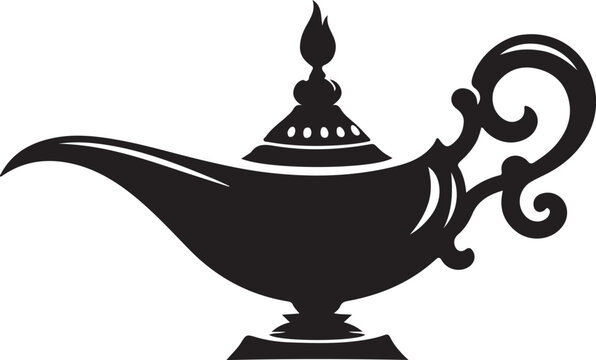 recommend clip art: Aladdin lamp design silhouette vector style