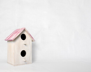 Small bird wooden house isolate