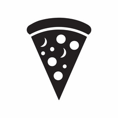 Round Pizza Slice Vector Silhouette  Printable Digital Art  Clipart for Food Illustrations