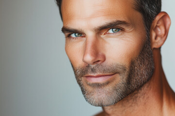 Obraz premium Handsome middle-aged man with confident and youthful appearance