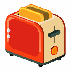 Toaster Vector Illustration on White Background - SVG Design, Cricut & Silhouette Files, Vector Clipart & Graphics