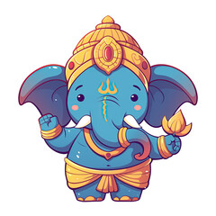 Ganesh chaturthi cartoon illustration