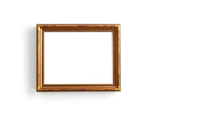 On a white background, the frame showcases a classic wooden picture frame with a white screen, highlighting its simple yet elegant design. 