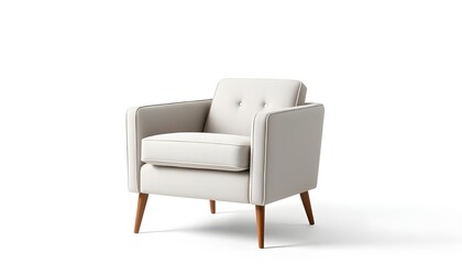A sleek, modern armchair set against a white background, showcasing clean lines and contemporary design. 