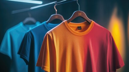 Colorful t-shirt on the hanger