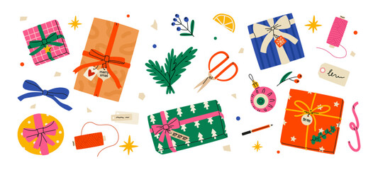 Christmas gifts preparation set