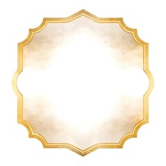 curly gold frame, vynet on a white background