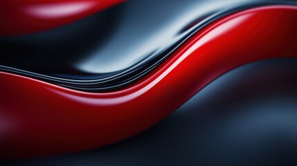 Abstract black and red waves flowing with smooth glossy curves