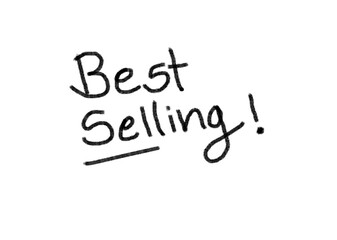 Obraz premium Best-Selling Handwritten Text on White Background - High-Quality Image