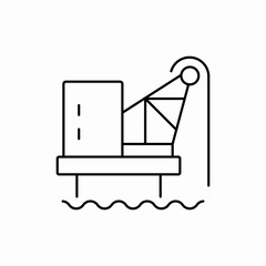 oil platform sea icon sign vector