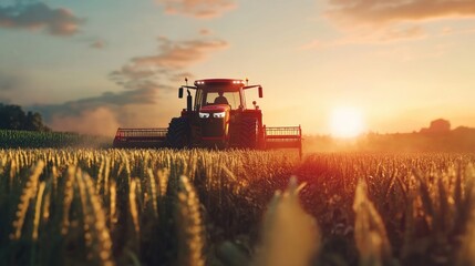 Fototapeta premium Modern agriculture machine technology concept