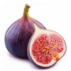 Fresh ripe figs isolated on white background