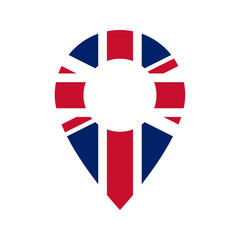 Obraz premium Great Britain flag location icon