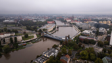 rzeka, woda, miasto, most, wroclaw, polska,powodz
