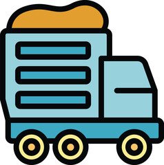 Full tipper truck transporting sand for construction industry, building and manufacturing process