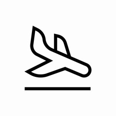 plane flight arrival icon sign vector